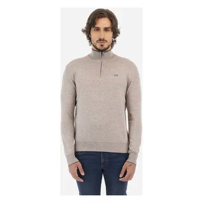 Svetr la martina man half zip tricot feather gray