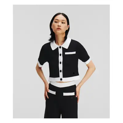 Svetr karl lagerfeld classic knit top black/white