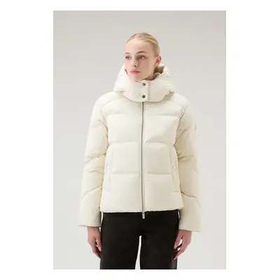 Bunda woolrich alsea short down puffer jacket milky cream