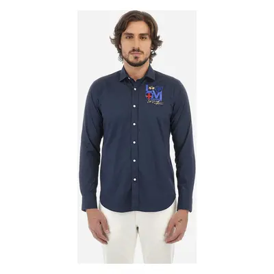 Košile la martina man shirt l/s poplin navy