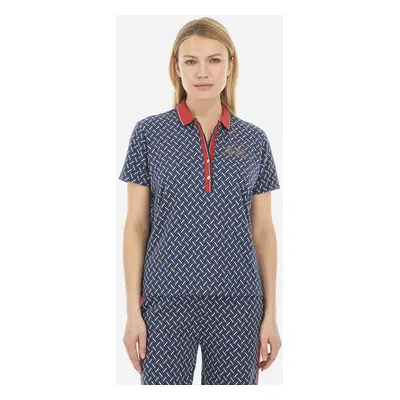 Polokošile la martina woman polo s/s jacquard interl navy/off white