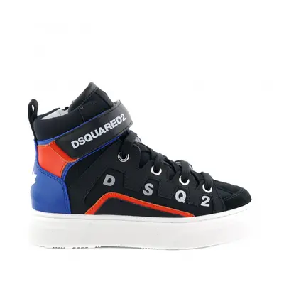 Tenisky dsquared boxer hi-top sneakers materials blend lace up black