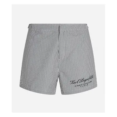 Plavky karl lagerfeld hotel karl striped boardshorts tonal white stripe