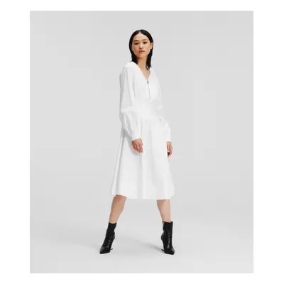 Šaty karl lagerfeld zip front shirt dress white