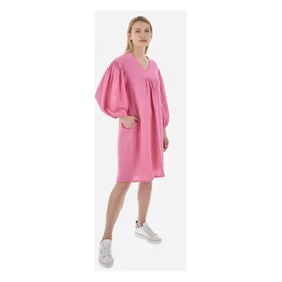 Šaty la martina woman long dress viscose linen fandango pink