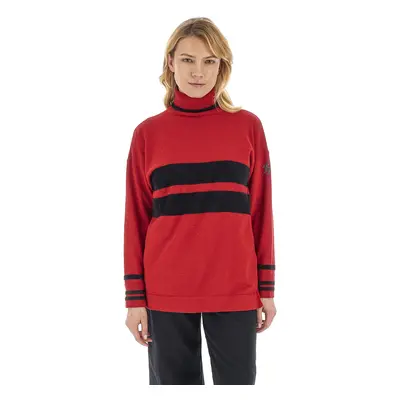 Svetr la martina woman tricot turtle neck wool barbados cherry