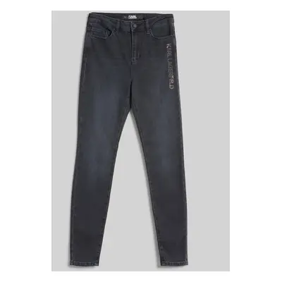 Džíny karl lagerfeld skinny logo denim black denim