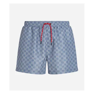 Plavky karl lagerfeld kl monogram short boardshorts denim blue