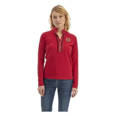 Polokošile la martina woman polo l/s piquet stretch barbados cherry