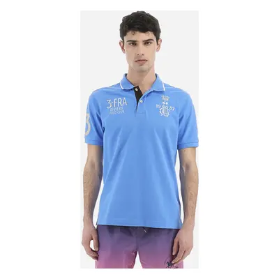 Polokošile la martina man polo s/s cotton piquet azure blue