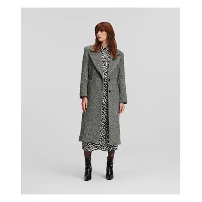 Kabát karl lagerfeld herringbone coat black/white