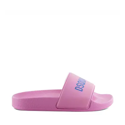 Pantofle dsquared dsquared2 logo print pool slides pink