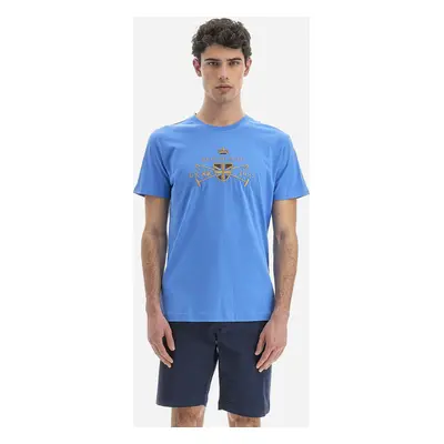 Tričko la martina man t-shirt s/s jersey azure blue