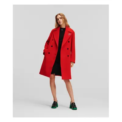 Kabát karl lagerfeld double breasted soft coat fiery red