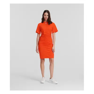 Šaty karl lagerfeld ruched t-shirt dress fiery red