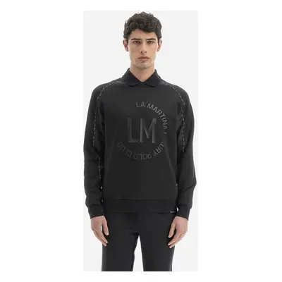 Mikina la martina man crew neck sweatshirt fleec black