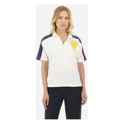 Polokošile la martina woman polo s/s piquet stretch off white