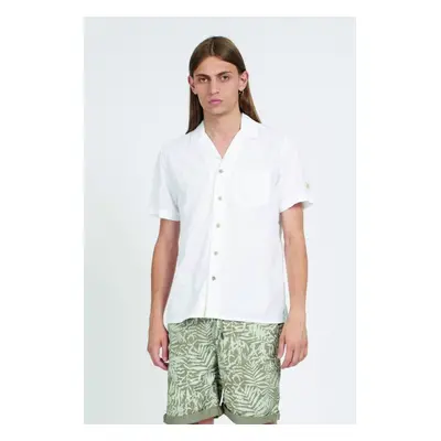 Košile la martina man s/s shirt cotton jaquard optic white