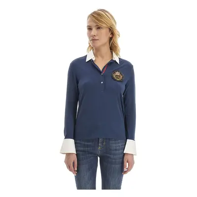 Polokošile la martina woman polo l/s viscose jersey navy