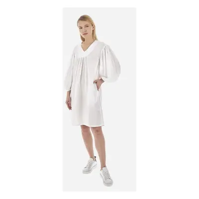 Šaty la martina woman long dress viscose linen optic white