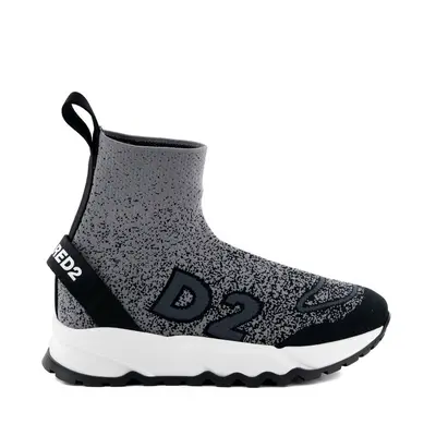 Kotníková obuv dsquared hi-top run ds2 sock sneakers metallic