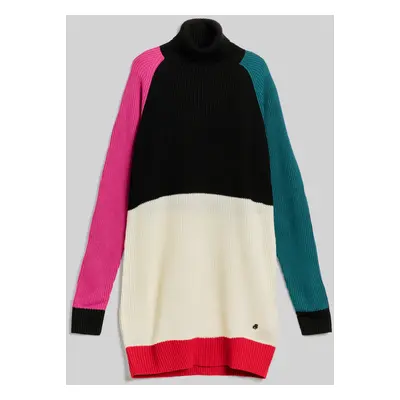 Svetr karl lagerfeld colour block knit tunic multi