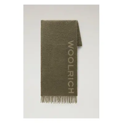 Šála woolrich alpaca wool logo scarf tundra grey