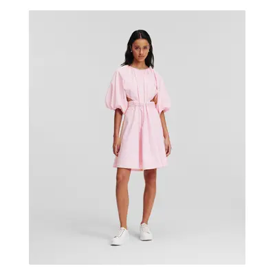 Šaty karl lagerfeld a-line puff sleeve dress lilac sachet