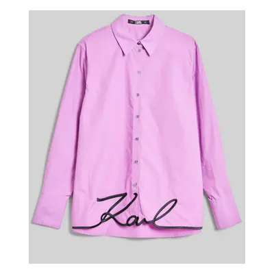 Košile karl lagerfeld karl hem signature shirt iris orchid