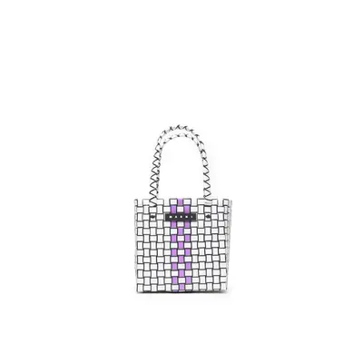 Kabelka marni mw73f - box basket borsa white