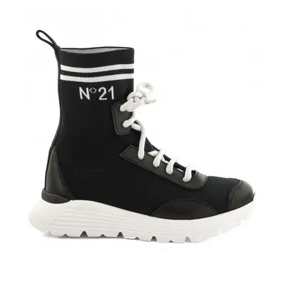 Kotníková obuv no21 high top knit gymnic sneakers lace up black