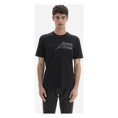 Tričko la martina man s/s t-shirt jersey silky f black