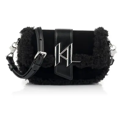 Kabelka karl lagerfeld k/saddle sp sm shb suede shear black