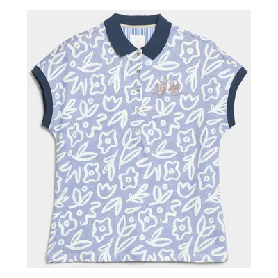 Polokošile la martina woman polo s/s printed piquet true navy/off white