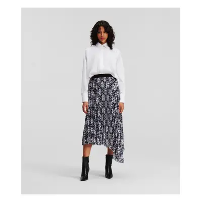 Sukně karl lagerfeld check pleated skirt black/white monogram check