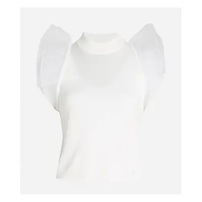 Svetr karl lagerfeld puff sleeve top white