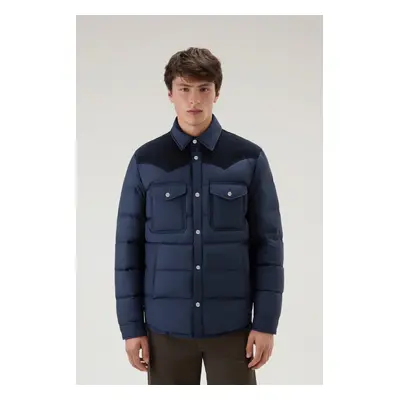 Bunda woolrich western down overshirt melton blue