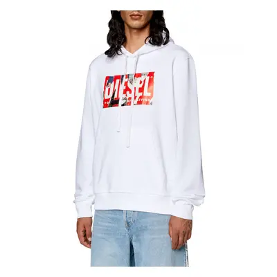 Mikina diesel s-ginn-hood-l4 sweat-shirt bright white