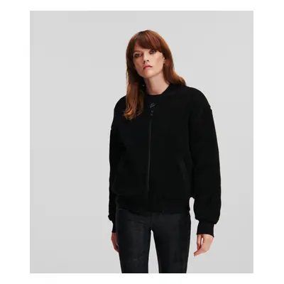 Mikina karl lagerfeld teddy zip up black