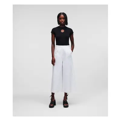 Kalhoty karl lagerfeld broderie anglaise culottes white