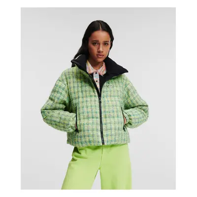 Bunda karl lagerfeld boucle puffer jacket green/yellow boucle