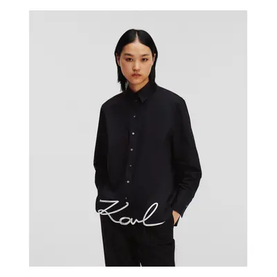 Košile karl lagerfeld karl hem signature shirt black