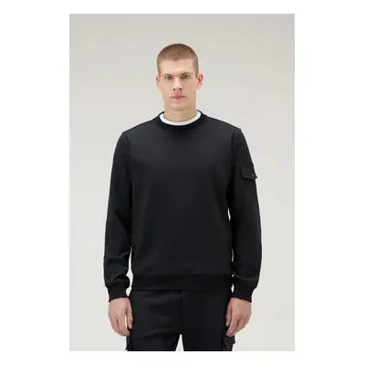 Mikina woolrich light fleece sweatshirt black