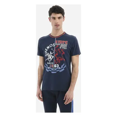 Tričko la martina man t-shirt s/s jersey navy