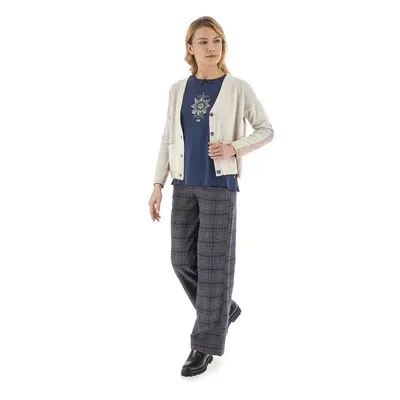 Kalhoty la martina woman trousers fancy tela navy/picante/offwhit