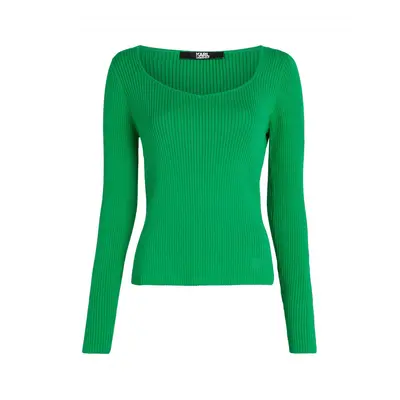 Svetr karl lagerfeld ls feminine knit top bright green