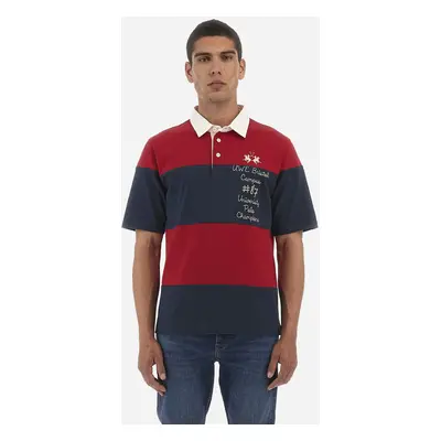 Polokošile la martina man polo s/s cotton jersey navy/barbadoscherry