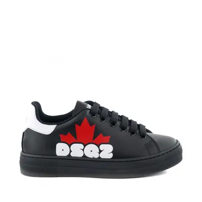 Tenisky dsquared half leaf logo print boxer sneakers lace up black