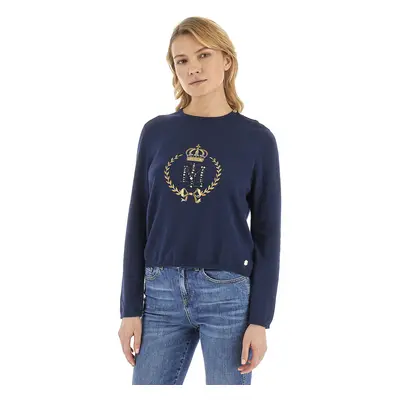 Svetr la martina woman tricot crew neck cachemi navy