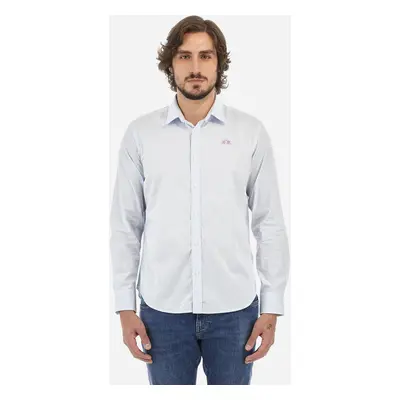 Košile la martina man l/s shirt striped poplin off white/blue bell